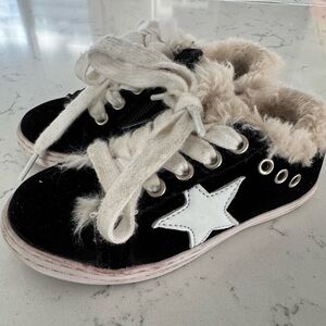 Kids Black and White Star Sneakers